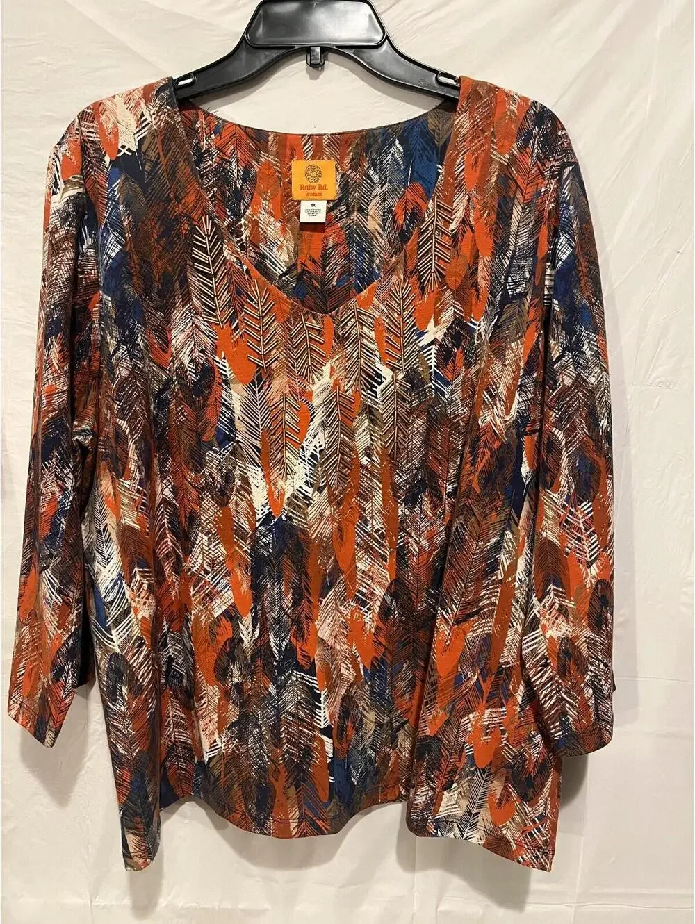 Lot of 2 Ruby Rd. Size 1X Women's Blouse  Feather & Stripe Print Top NWT Size 1X - Picture 10 of 15